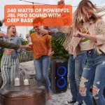 JBL Partybox 310 - 18Hrs Playtime, JBL Pro Sound, Dynamic Light Show, IPX4 Portable 240 W Bluetooth Soundbar (Black, Stereo Channel)