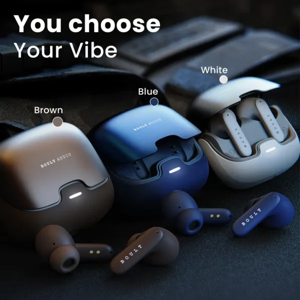 Boult Z40 with Zen ENC Mic, 60H Battery Life, Low Latency Gaming, Made In India, 5.3 Bluetooth Headset (White, In the Ear)